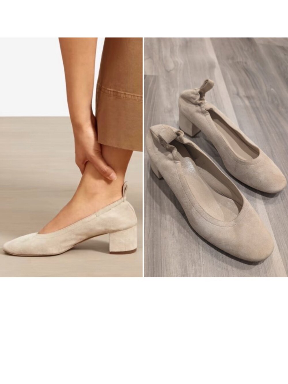 Everlane | The Day Heel In Light Taupe Suede